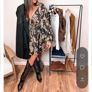 FP Printed deep V dress